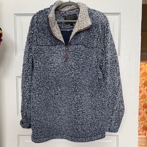 True Grit Men's Slate Blue Sherpa Quarter-Zip Pullover